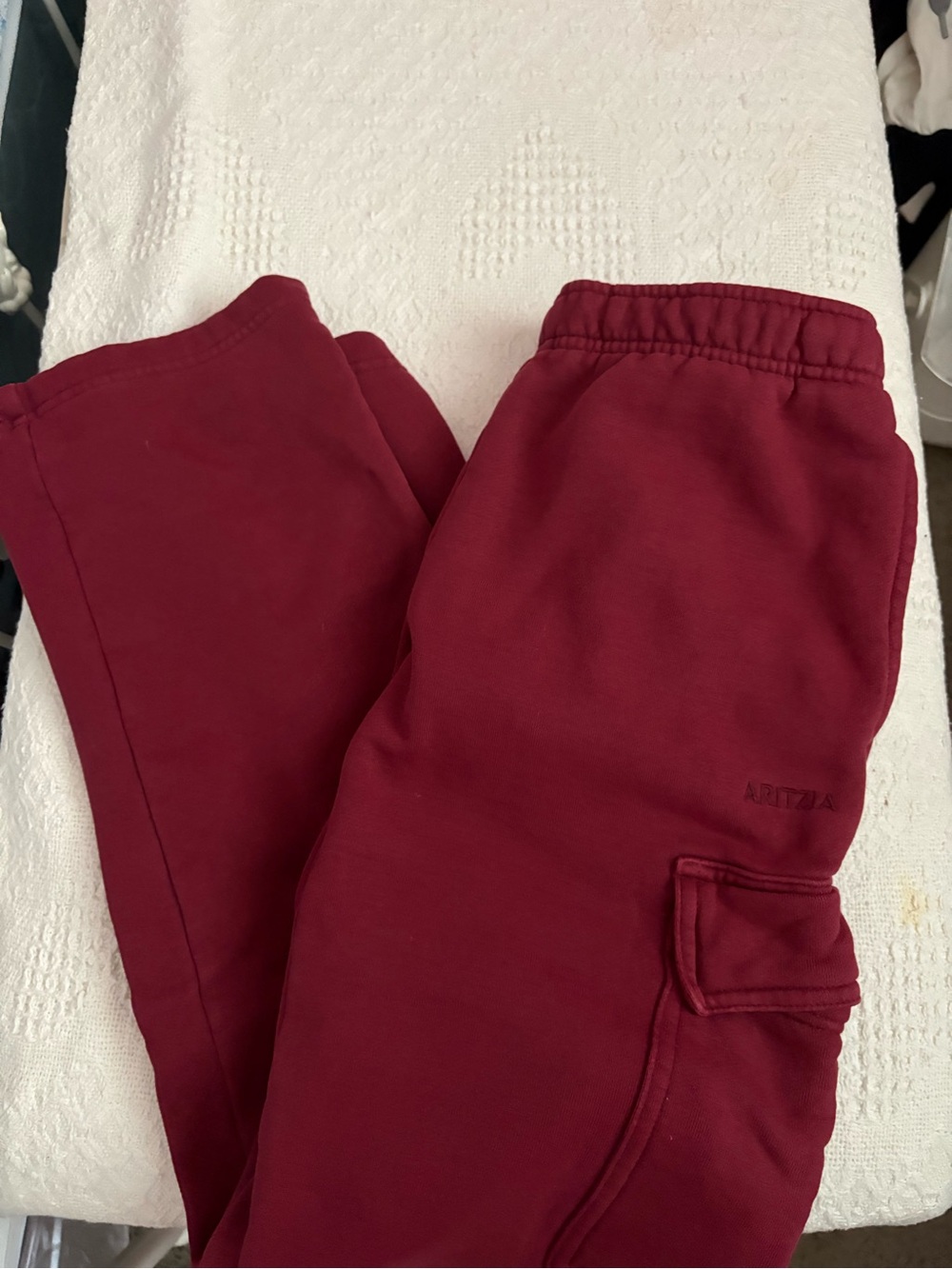 Aritzia Women Maroon Cargo Sweatpants